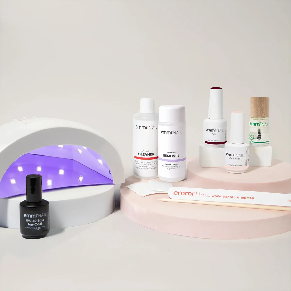 Emmi-Nail Starter Set shellaksæt med LED-lampe
