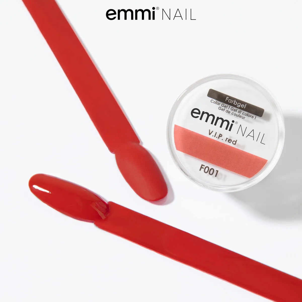 Emmi-Nail V.I.P. Red F001 farvegel 5 ml rød