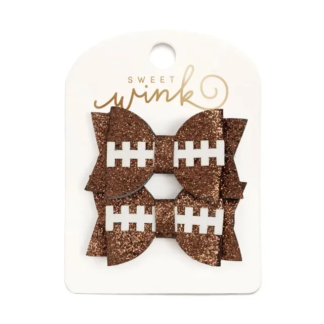 Piggy Paint Game Day Glitter Bow Clip Set hårespænder football 2 stk.