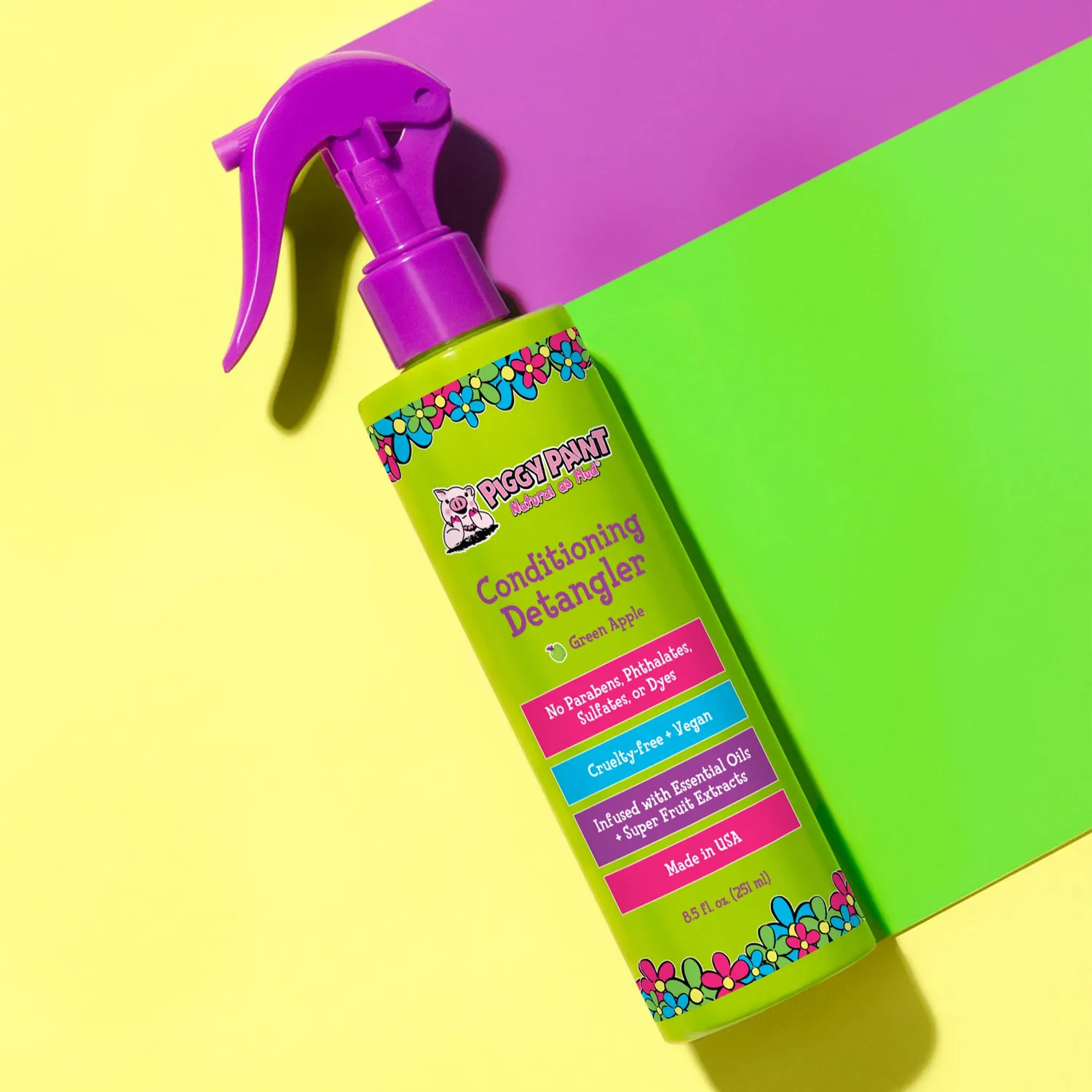 Piggy Paint Tangle Tamer Set udredningsspray + børste grøn æble