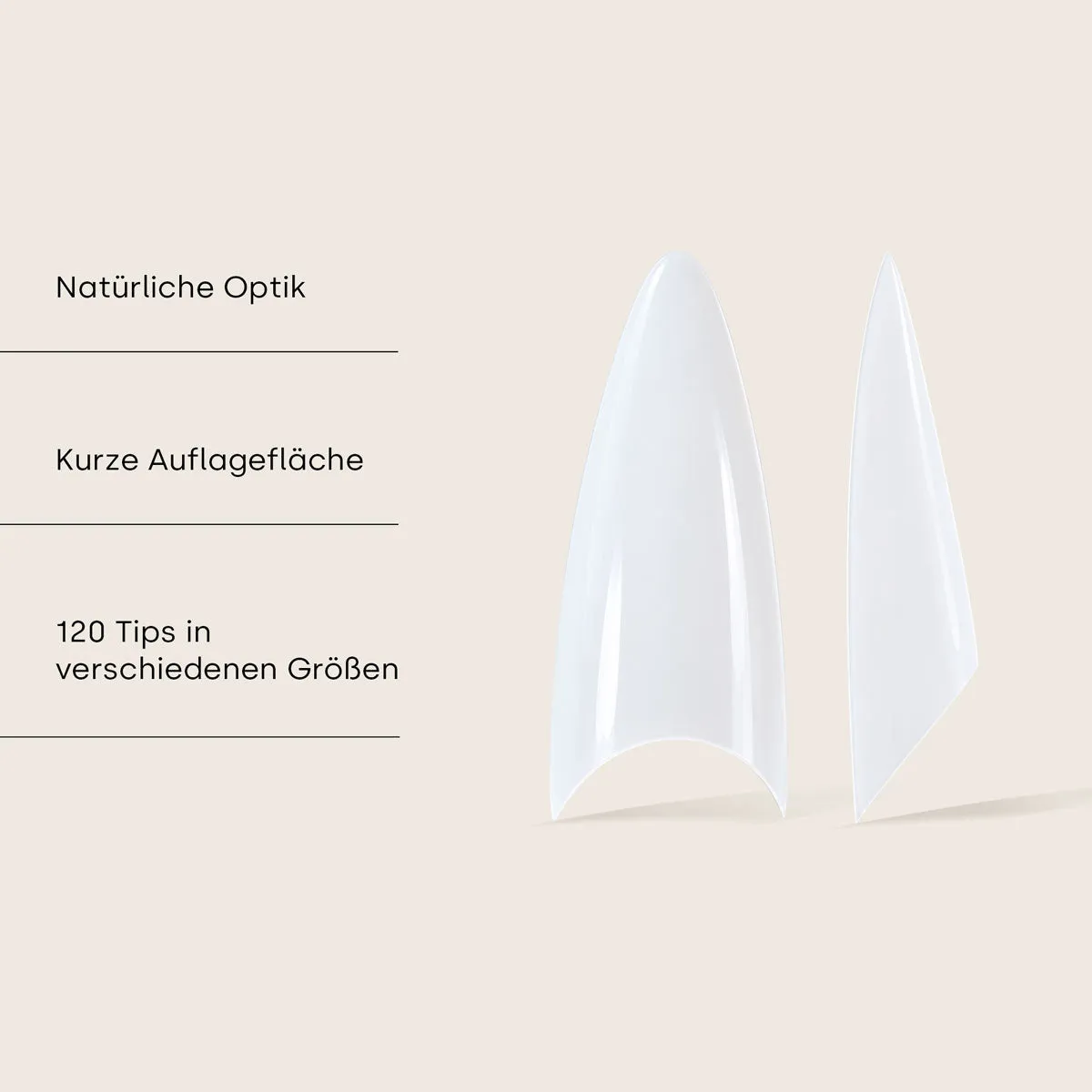 Emmi-Nail Stiletto Natur negletips 120 stk brudsikre
