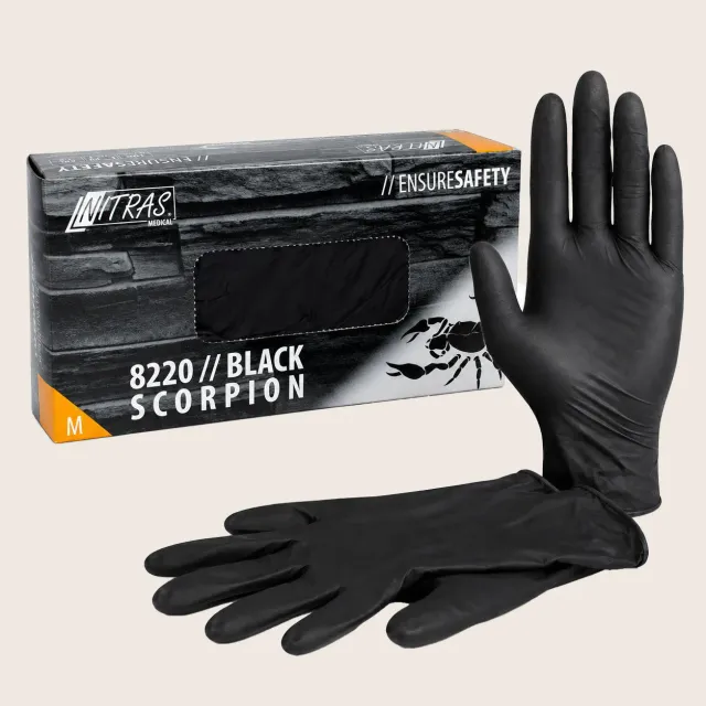 Emmi-Nail Black Scorpion latexhandsker puderfri 100 stk