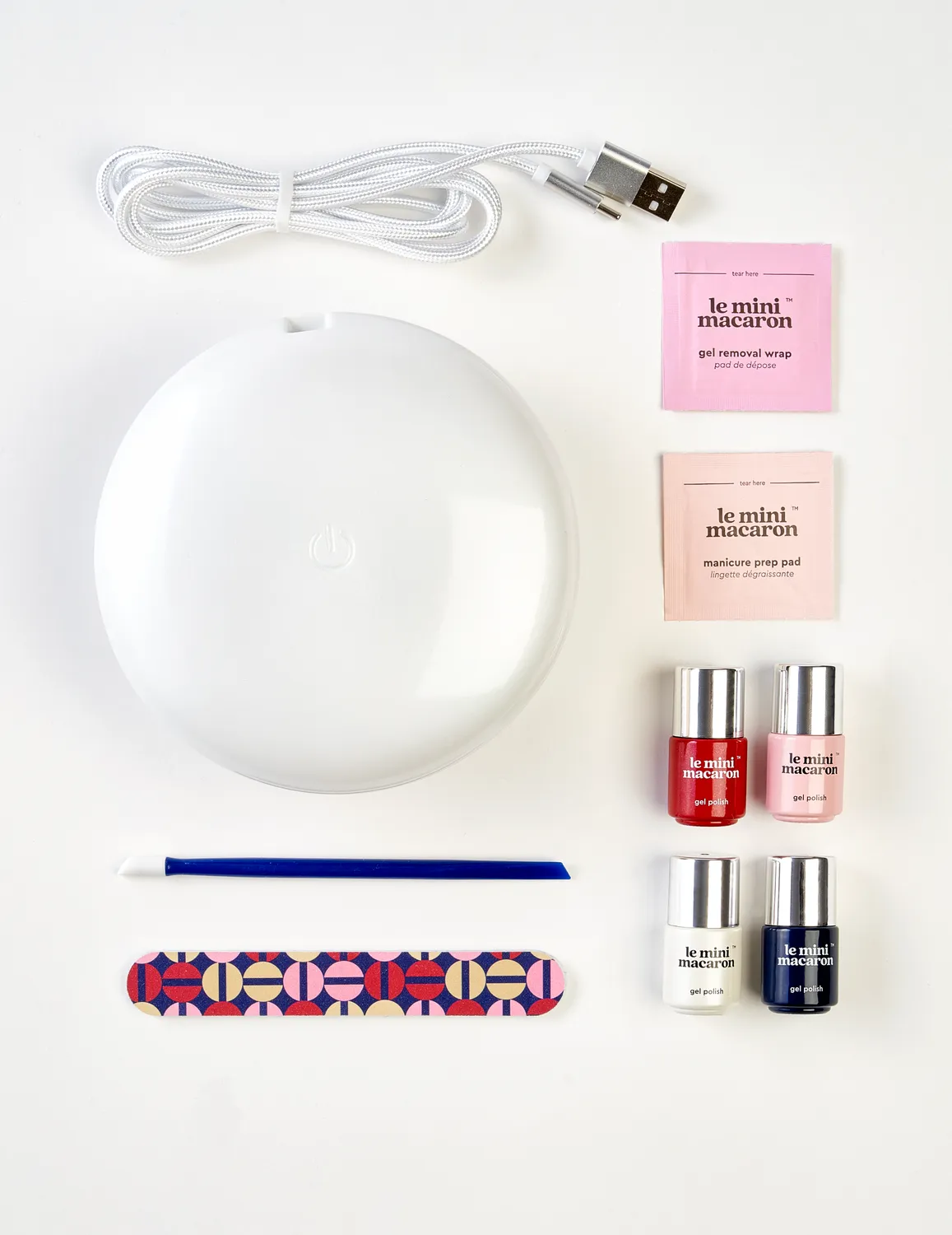 Le Mini Macaron Le Maxi gelmanicuresæt med LED-lampe